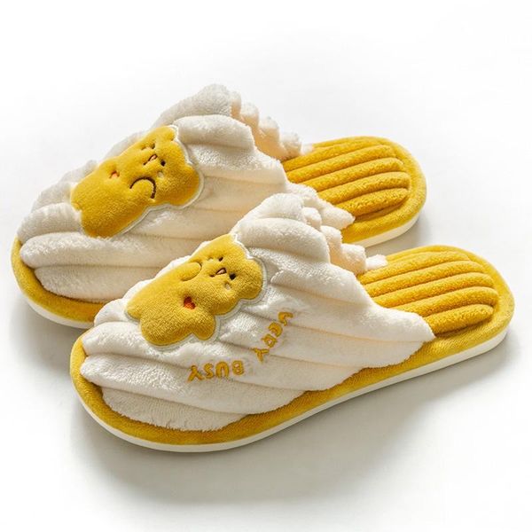 

slippers autumn winter women men bottom soft insole home shoes thick indoor non-slip slide comfortable, Black