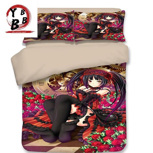 

bedding sets 2021 pattern tokisaki kurumi 3d japanese anime colour duvet cover quilt full twin  king size