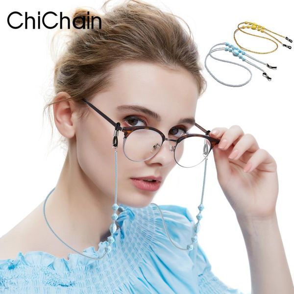 

sunglasses frames fashion chain reading glasses pineapple beads cords anti-lost laces holder eyewear retainer, Silver