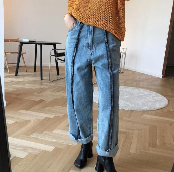 

woman cotton straight blue jeans women's