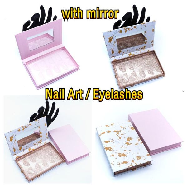 

false eyelashes 5 pairs packing box for eyelash blank package marble pink color paper clear tray diy custom logo