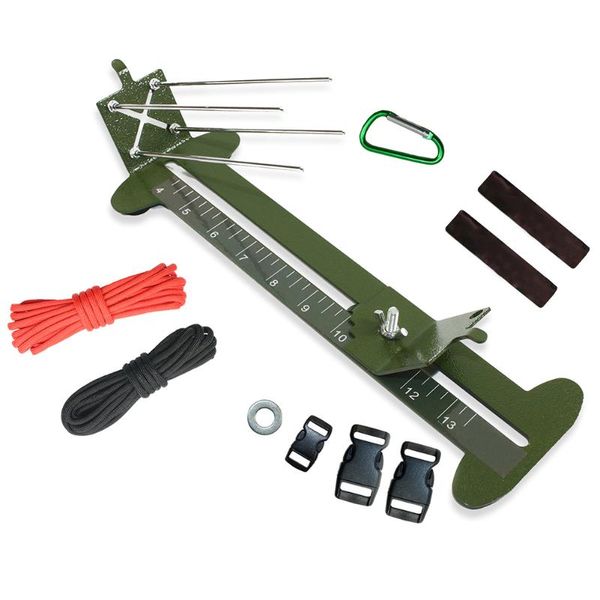 

monkey fist jig and paracord bracelet maker tool kit adjustable metal weaving diy craft 4" to 13" green outdoor gadgets