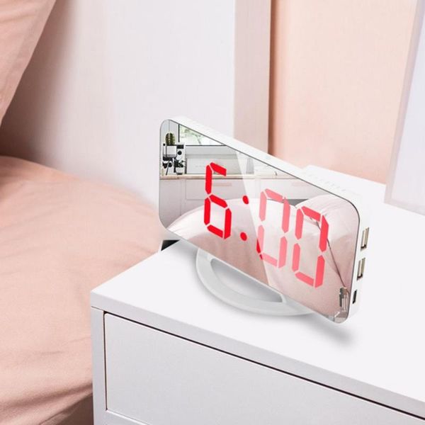

desk & table clocks 1 set useful led mirror clock abs alarm digital convenient automatic light sensitive