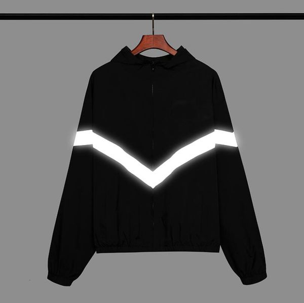 

men's jackets europe size spring and summer thin jacket fashion reflective coat outdoor sun proof windbreaker sunscreen cloth 3fuj, Black;brown