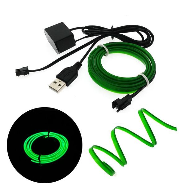 

wire lights 6mm sewing edge neon light dance party car decor flexible el rope tube led strip with 5v usb plug strips