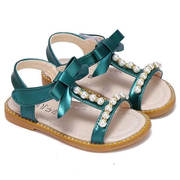 

infant toddler sandals bowknot pearl roman beach princess kids girls shoes summer footwear, Black;red