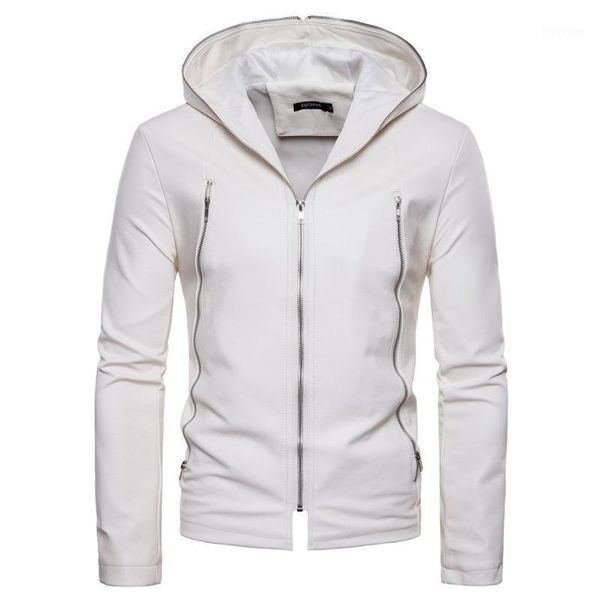 

men's jackets mens pu hoodie pocket male casual sweatshirt hooded hoodies long slim zipper coat men hoody fashion handsome coats, Black;brown