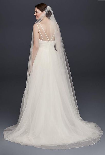 

bridal veils 1 layer wedding veil soft tulle pencil edge 2 meters, Black