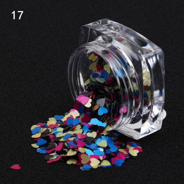 

nail art decorations 21 color heart shape sequins decoration for women girls sttx889, Silver;gold