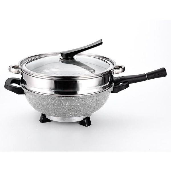 

wheat rice stone electric frying pot vacuum health with stainless steel steamer skillets