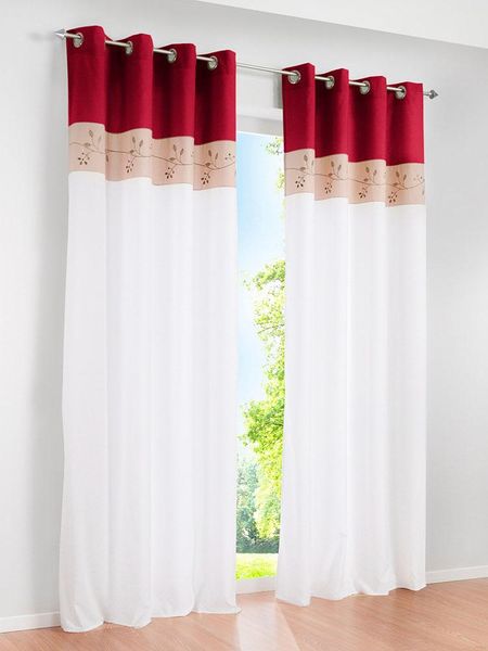 

curtain & drapes bamboo fabric embroidered spliced microfiber curtains tulle for bedroom red roman in living room kitchen