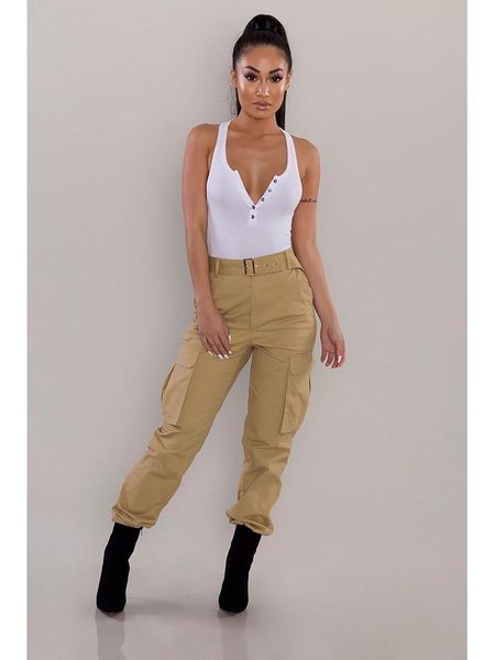 

women's pants & capris 6 colors cargo for women summer 2021 vintage 1980s fashion casual loose trousers khaki black punk streetwear tee, Black;white