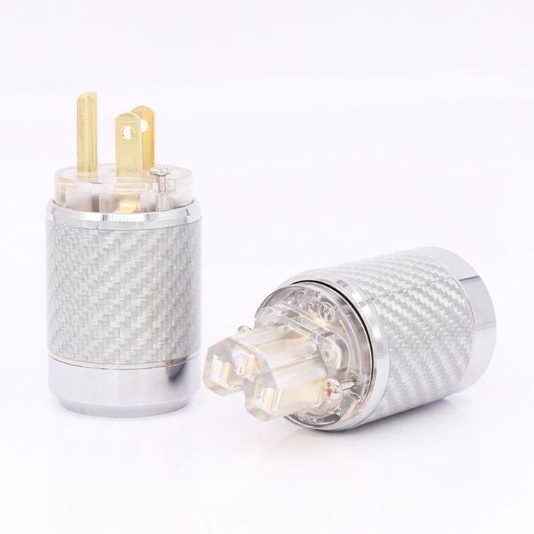 

smart power plugs carbon fiber gold plated us version european standard ac plug iec female plugor