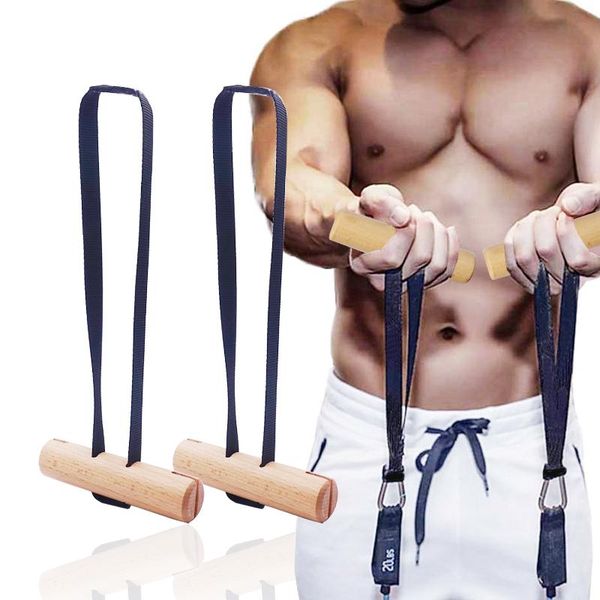 

accessories 1pair pull ups training wooden grip strap gym handles for cable machine lifting bar deadlift strength workout fitness equipment