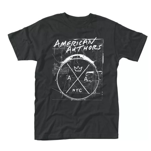 

american authors drums licensed men t-shirt, White;black