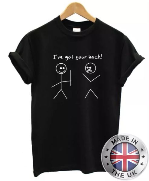 

i've got your back stickman stickmen t-shirt s-xxl, White;black