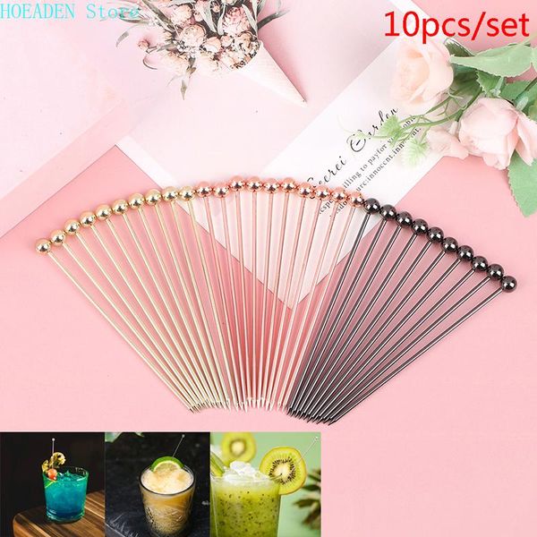 

forks 10pcs 304 stainless steel gold plated titanium fork party buffet decor fruit desserts cocktail sandwich stick pick
