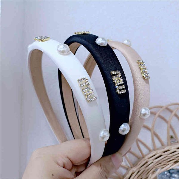 

delicate light luxury pearl hair hoop women's infrared air quality pressure hairpin skull shows face small head, Pink