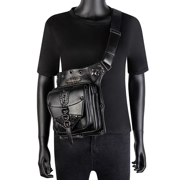 

steampunk bags gothic messenger handbag vintage fashion retro rock waist pack small shoulder leg bag backpack unisex