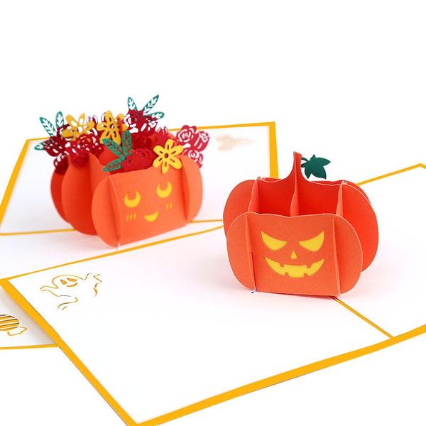

greeting cards 1pcs halloween pumpkins 3d up for girl and boy party supplies home decoration invitations