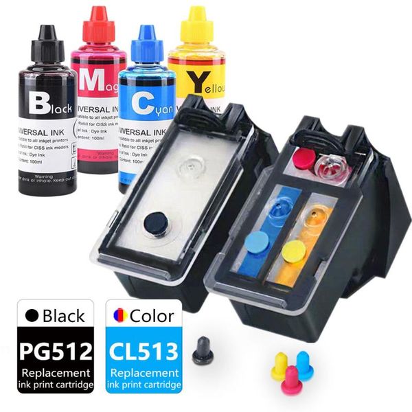 

ink cartridges pg512cl513 pixma ip2700 ip2702 mp240 mp250 mp252 mp260 mp270 printer cartridge replacement for canon inkjet pg512 cl513 xl