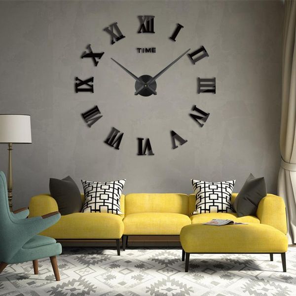 

selling creative roman digital wall clock super size eva living room diy quartz clocks