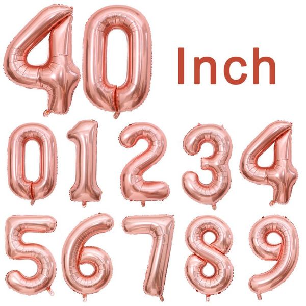 

party decoration 40 inch rainbow number foil balloons colorful big size kids birthday wedding decorations anniversary ballon baby shower