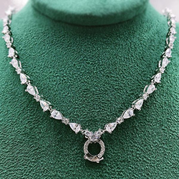 

chains 2021 product s925 silver necklace with pendant sweater chain adjustable length 5a zircon factory outlet