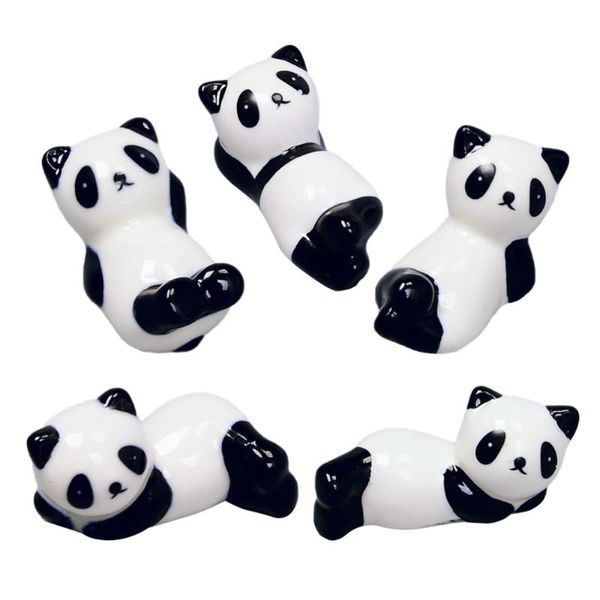 

chopsticks 5pcs panda rest dinner spoon stand ceramic (random style)