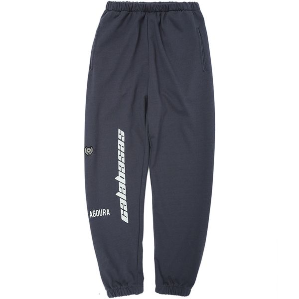

quality kanye west calabasas embroidery women sweatpants joggers hiphop streetwear men pants trousers, Black