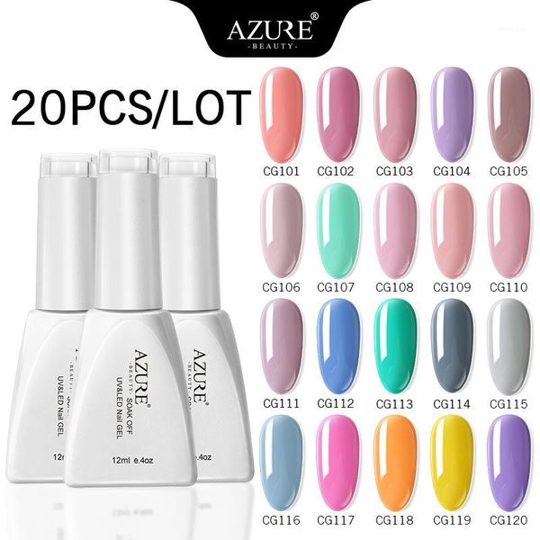

beauty uv semi permanent nail gel polish set soak off long lasting led enamel varnish 5/8/10/20pcs set1, Red;pink