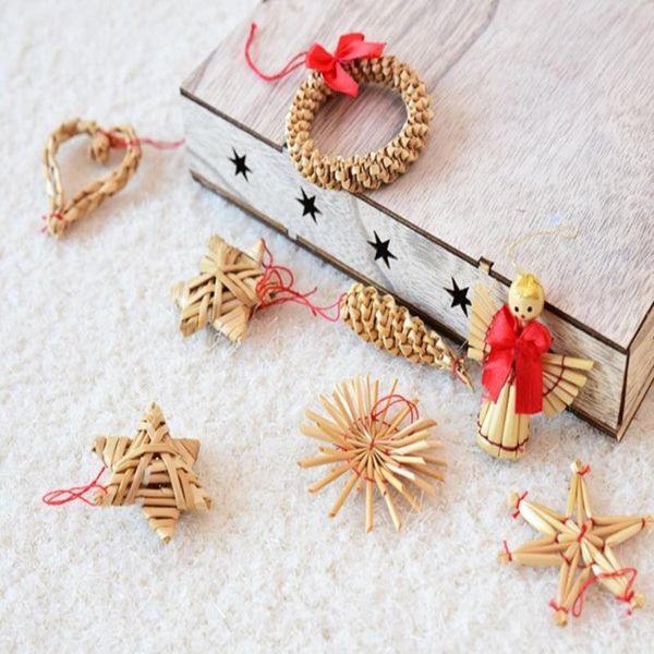 

christmas decorations straw pendant for tree decor hangers xmas 2022 gifts ornament
