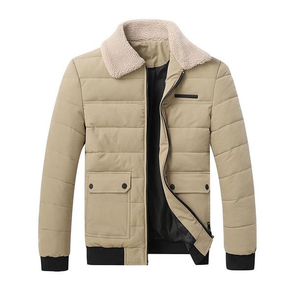 

men's down & parkas moruancle man casual winter warm jackets and coats with fur collar cotton padded thick thermal windbreaker plus siz, Black