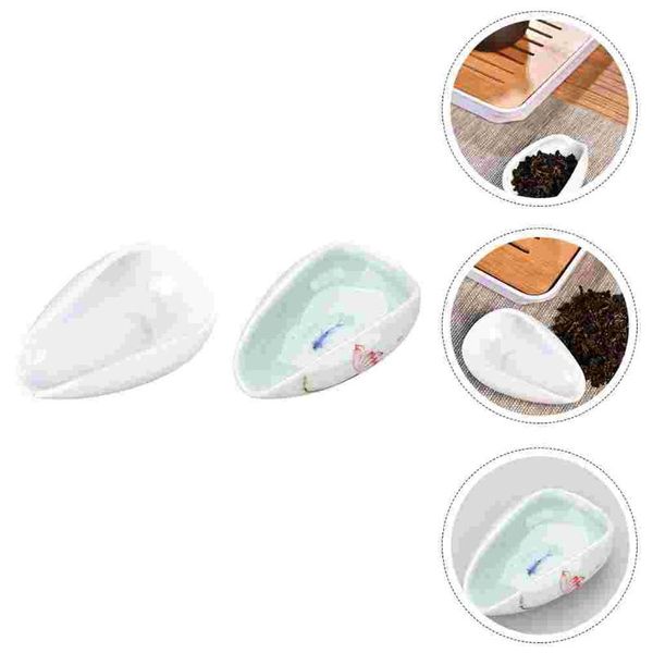 

hooks & rails 2pcs practical ceramic tea spoons shovels scoops (assorted color)
