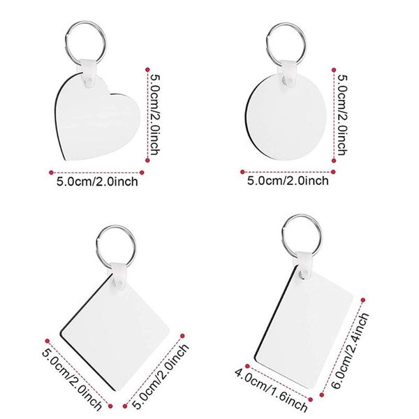 

keychains 2021 24 pcs/set sublimation blank thermal transfer key chain double-side printed mdf keyrings tags with split for, Silver