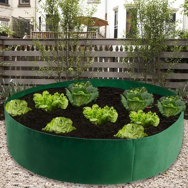 

planters & pots garden felt grow bag green planter gardening flower extra large raised planting bed seedling nursery bags growing pot
