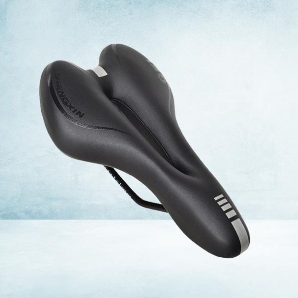 

bike saddles breathable silicone mountain seat high elastic saddle mtb cycling sports cushion pad (black)