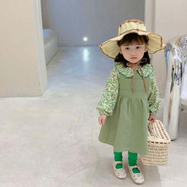 

girl's dresses 2021 spring arrival girls fashion vest dress kids korean design cotton baby girl, Red;yellow