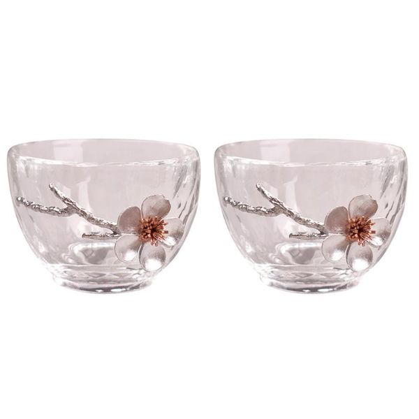 

2pcs japanese-style tea cup heat-resistant drinking plum flower wine mugs