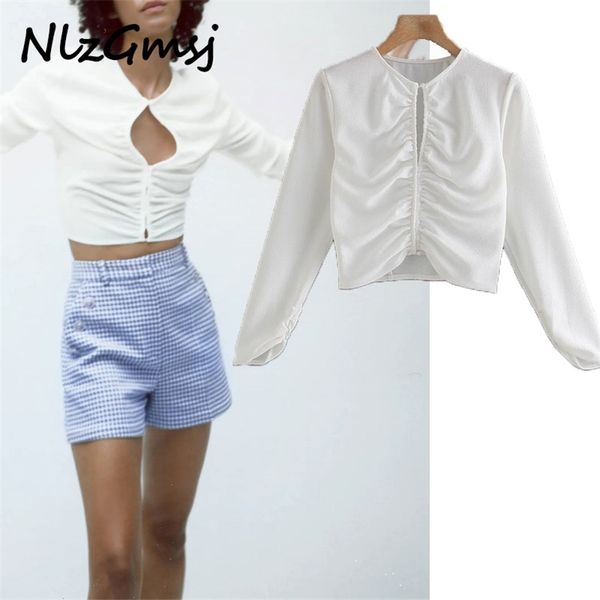 

blouse women white woman summer fashion front vents button streetwear long sleeve ladies 04 210628