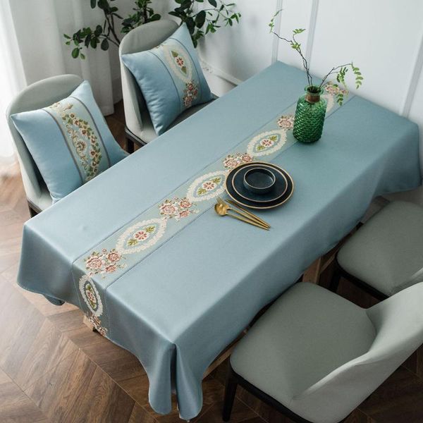 

table cloth embroidery satin wedding home dining decorative coffee cover for rectangular round luxury mantel nappe