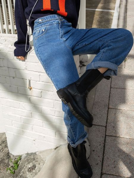 

dazy high waist straight leg jeans x3or#, Blue