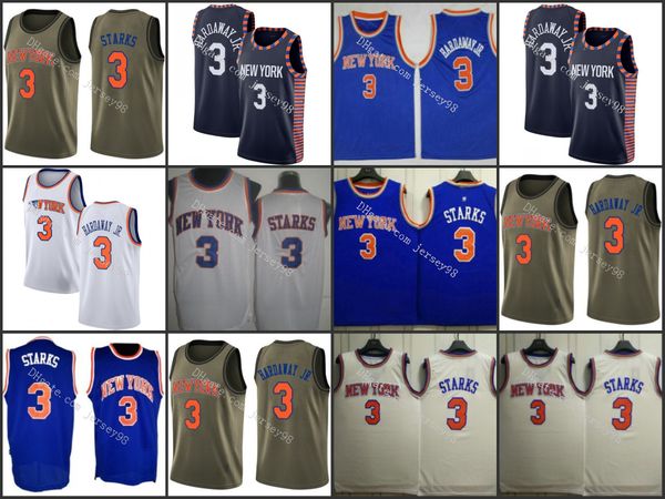 

new york knicks men #3 john starks hardaway jr.retro basketball jersey, Black