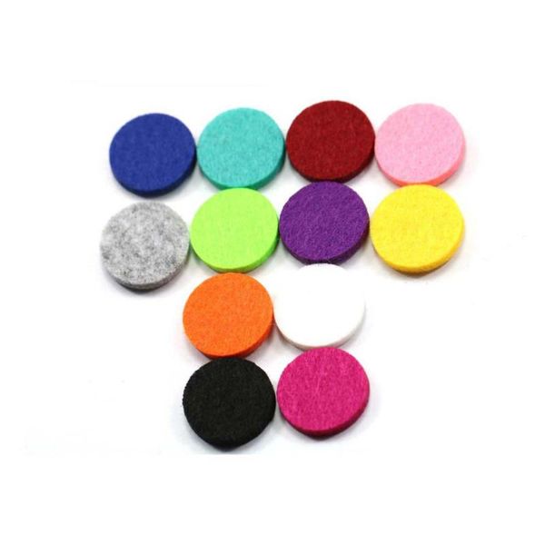 

pcs 17.5mm replacement felt pads for 25mm essential oil diffuser locket pendant necklace(mixed 10 colors) car air freshener
