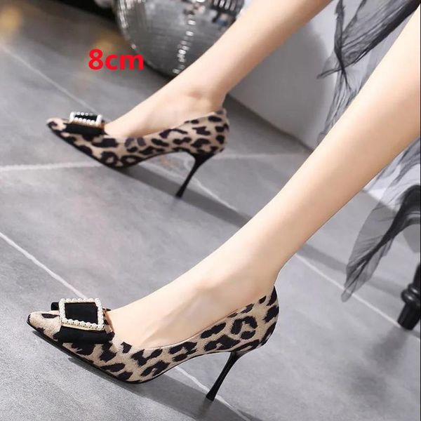 

dress shoes cresfimix women classic leopard stiletto heel lady cool european comfort spring & summer pumps a9470, Black