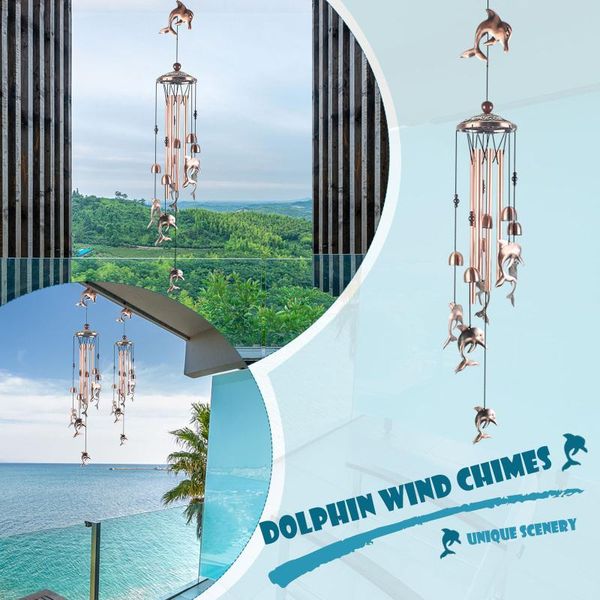 

decorative objects & figurines wind chimes retro dolphin bells soothing melodic tones indoor outdoor decoration for patio porch garden backy
