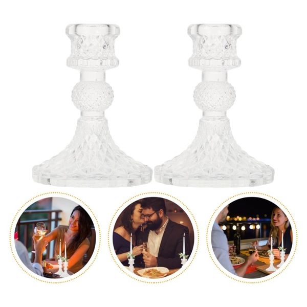 

candle holders 2pcs taper glass holder premium durable