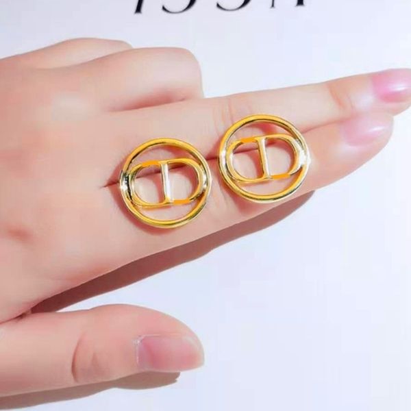 

special offer 75% off outlet online 2021 new 925 silver needle letter earrings simple fashion family circle earrings female
