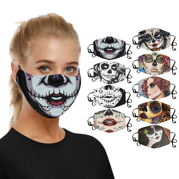 

winter printed thin dustproof cloth mask with filter