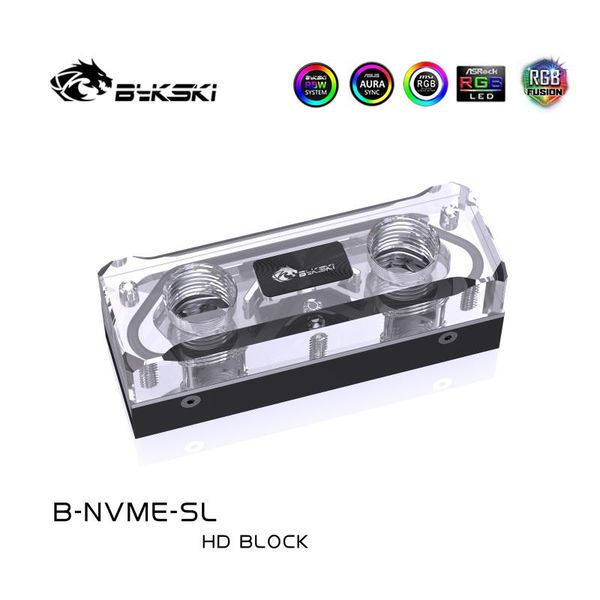 

fans & coolings bykski b-nvme-sl m.2 ssd full acrylic water cooling block using for solid state drive hard disk cooler radiator